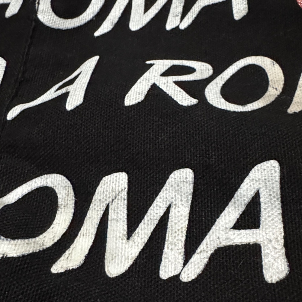 Roma Italia Souvenir Cotton Tote Bag-Zip Top-Black/White/Red - Picture 5 of 16